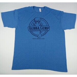 BUBBA GUMP Shrimp Co. T-Shirt Santa Monica Pier California Men's Size XL Blue